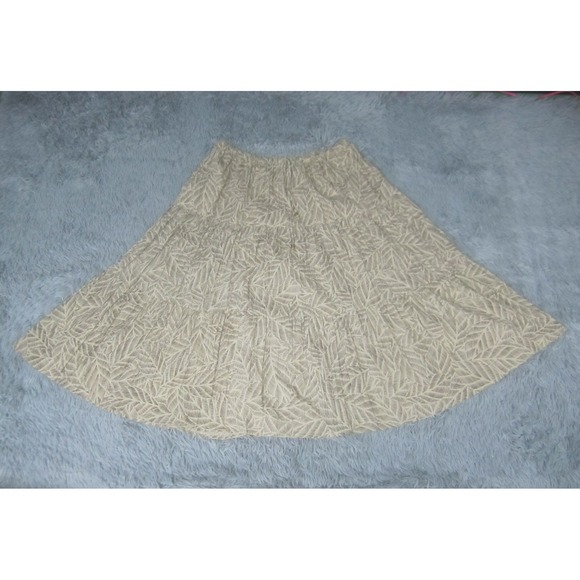 White Stag Dresses & Skirts - White Stag Womens Skirt Large Fit & Flare Abstract Leaf Print Polyester Cotton